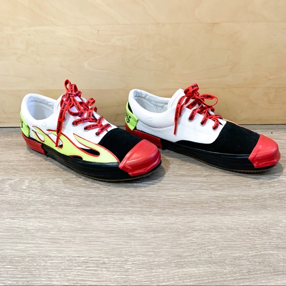 Palm Angels Multicolor Flames Low Top Sneakers 41 - Picture 7 of 14